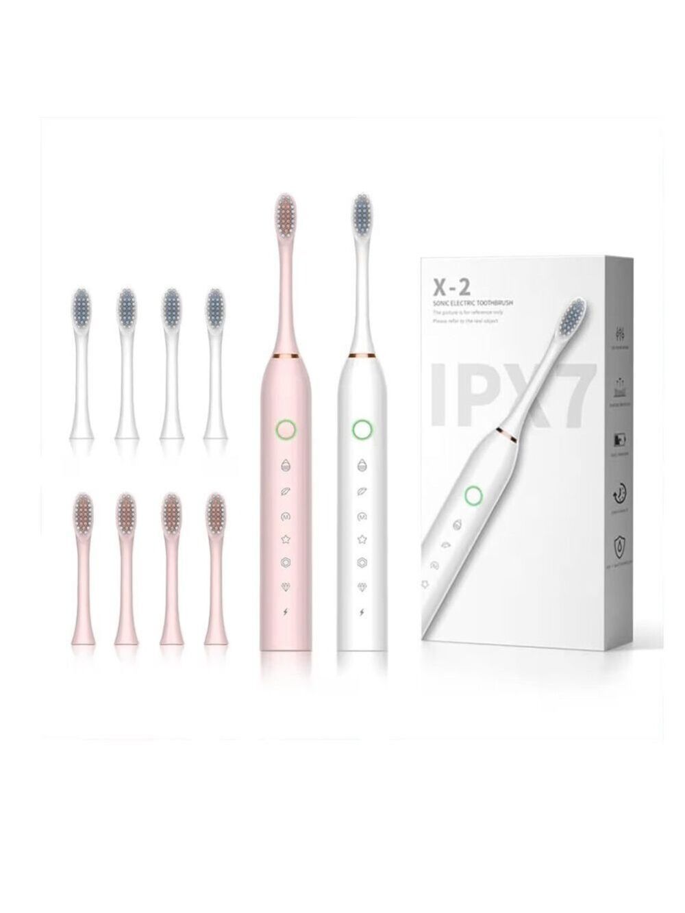 2 Pack Sonic Electric Toothbrush, 6 Modes 42000vpm with 2-Minute Built-in Timer - Picture 7 of 10